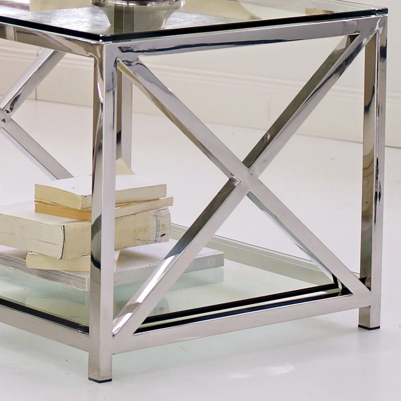Table d'appoint LOBERON Stamford en métal argenté
