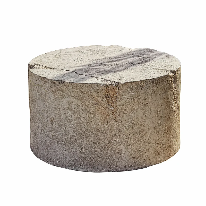 Table basse LOBERON Paxton ronde aspect pierre massif