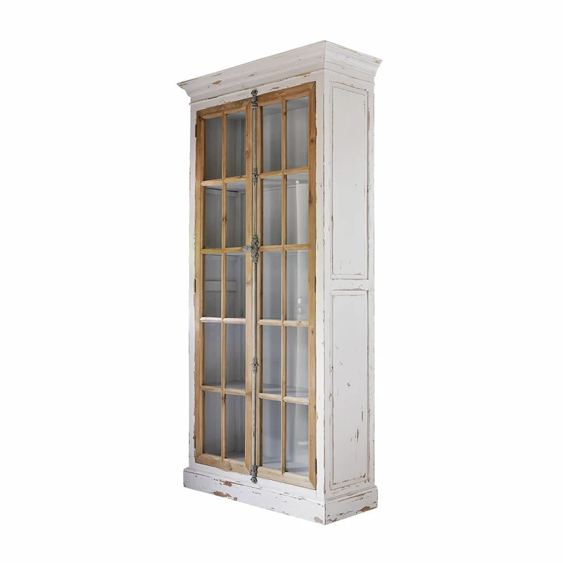 Vitrine Philippe 2 portes bois gris vieilli Loberon