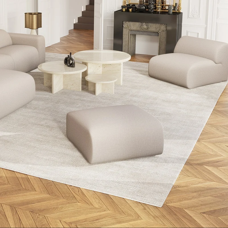 Pouf SIA Myra Mistral 2 tissu crème