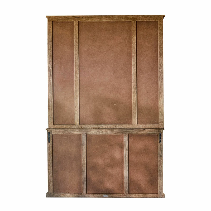 Vaisselier industriel bois et métal portes coulissantes