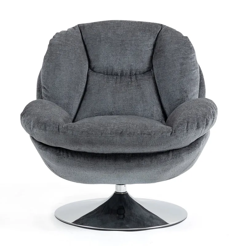 BOULE - Fauteuil cabriolet pivotant - Velours - pied métal chromé ou noir