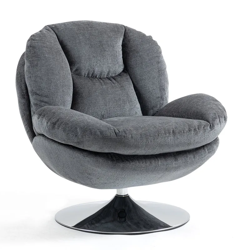 BOULE - Fauteuil cabriolet pivotant - Velours - pied métal chromé ou noir
