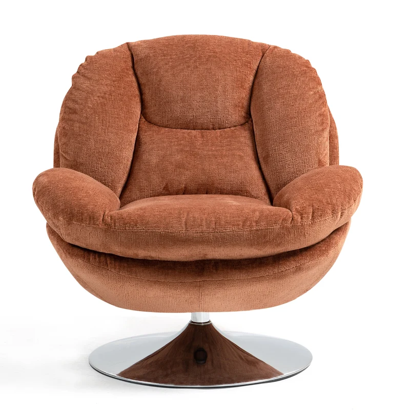 BOULE - Fauteuil cabriolet pivotant - Velours - pied métal chromé ou noir