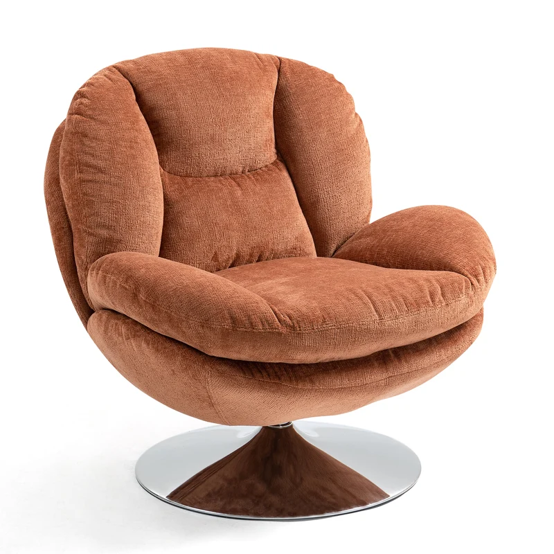BOULE - Fauteuil cabriolet pivotant - Velours - pied métal chromé ou noir