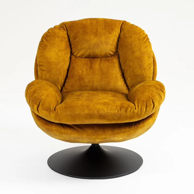 BOULE - Fauteuil cabriolet pivotant - Velours - pied métal chromé ou noir