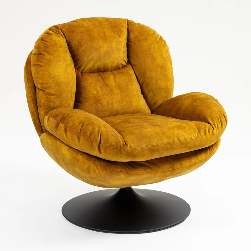 BOULE - Fauteuil cabriolet pivotant - Velours - pied métal chromé ou noir