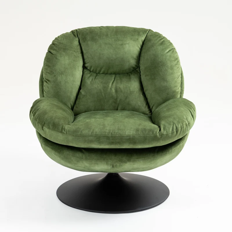 BOULE - Fauteuil cabriolet pivotant - Velours - pied métal chromé ou noir