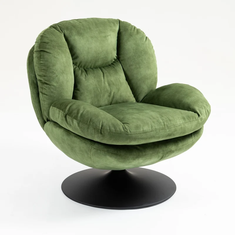 BOULE - Fauteuil cabriolet pivotant - Velours - pied métal chromé ou noir