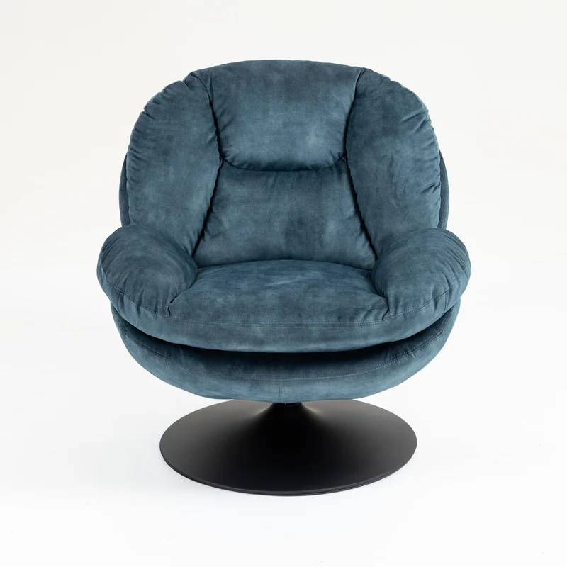 BOULE - Fauteuil cabriolet pivotant - Velours - pied métal chromé ou noir