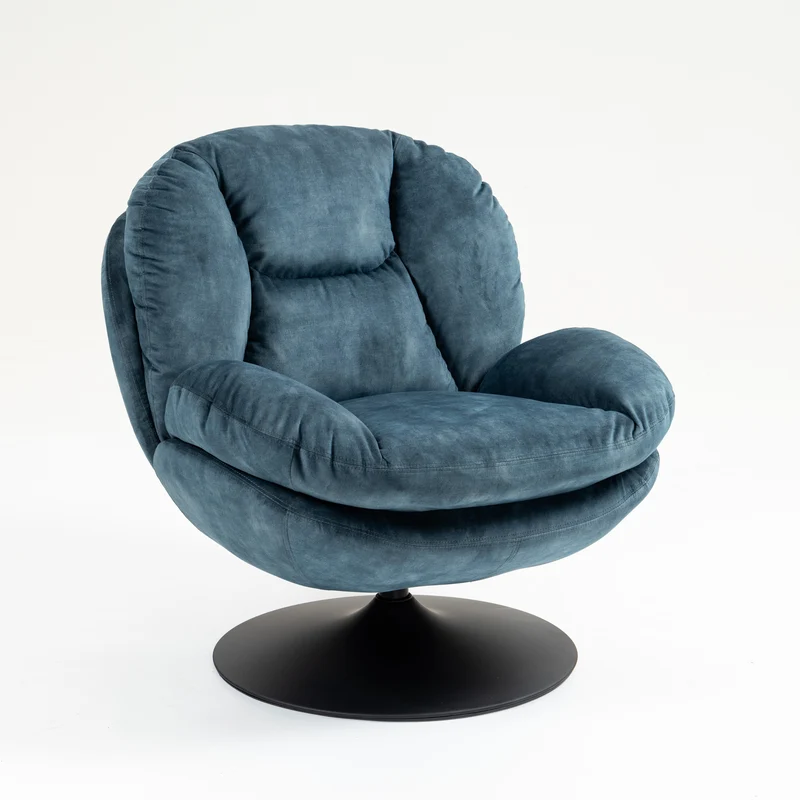 BOULE - Fauteuil cabriolet pivotant - Velours - pied métal chromé ou noir