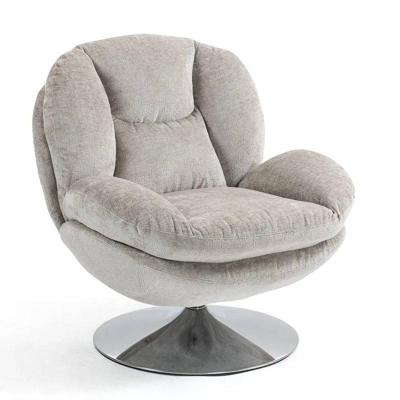 BOULE - Fauteuil cabriolet pivotant - Velours - pied métal chromé ou noir
