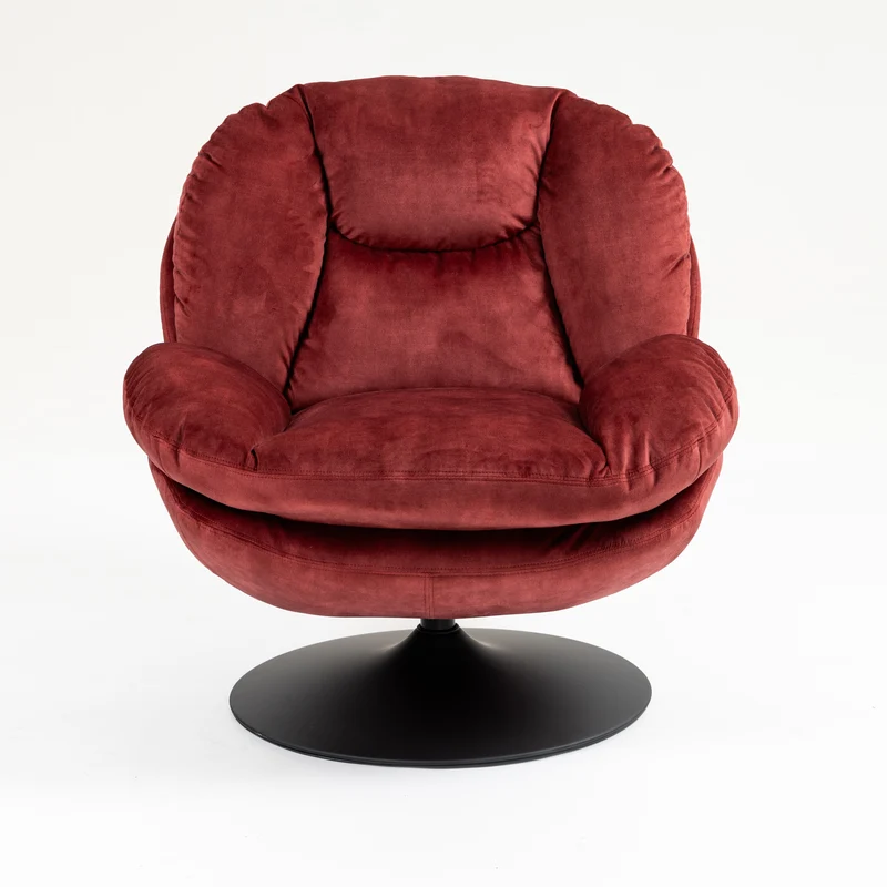 BOULE - Fauteuil cabriolet pivotant - Velours - pied métal chromé ou noir