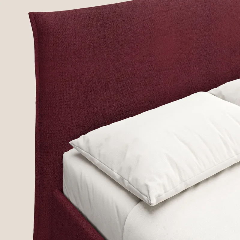 Audrey lit rembourré avec coffre déhoussable en tissu flammé imperméable T03 rouge