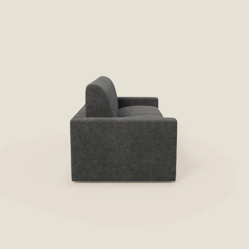 Diomede Canapé convertible en velours easy clean, déhoussable - design moderne et confort en T35 anthracite