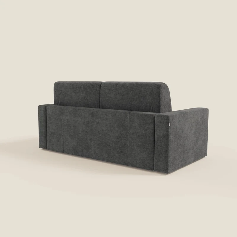 Diomede Canapé convertible en velours easy clean, déhoussable - design moderne et confort en T35 anthracite