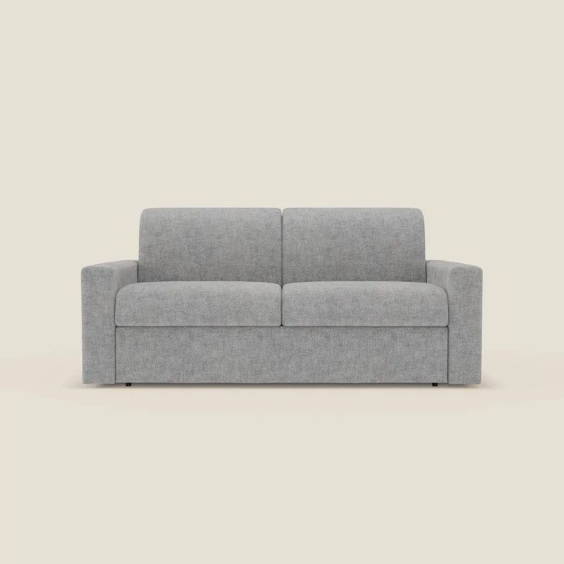 Diomede Canapé convertible en velours easy clean, déhoussable - design moderne et confort en T35 gris