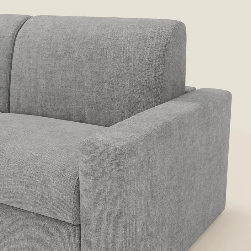 Diomede Canapé convertible en velours easy clean, déhoussable - design moderne et confort en T35 gris