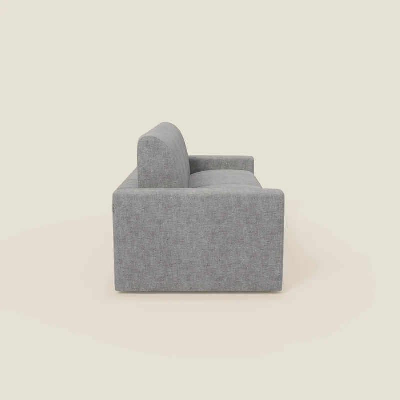 Diomede Canapé convertible en velours easy clean, déhoussable - design moderne et confort en T35 gris