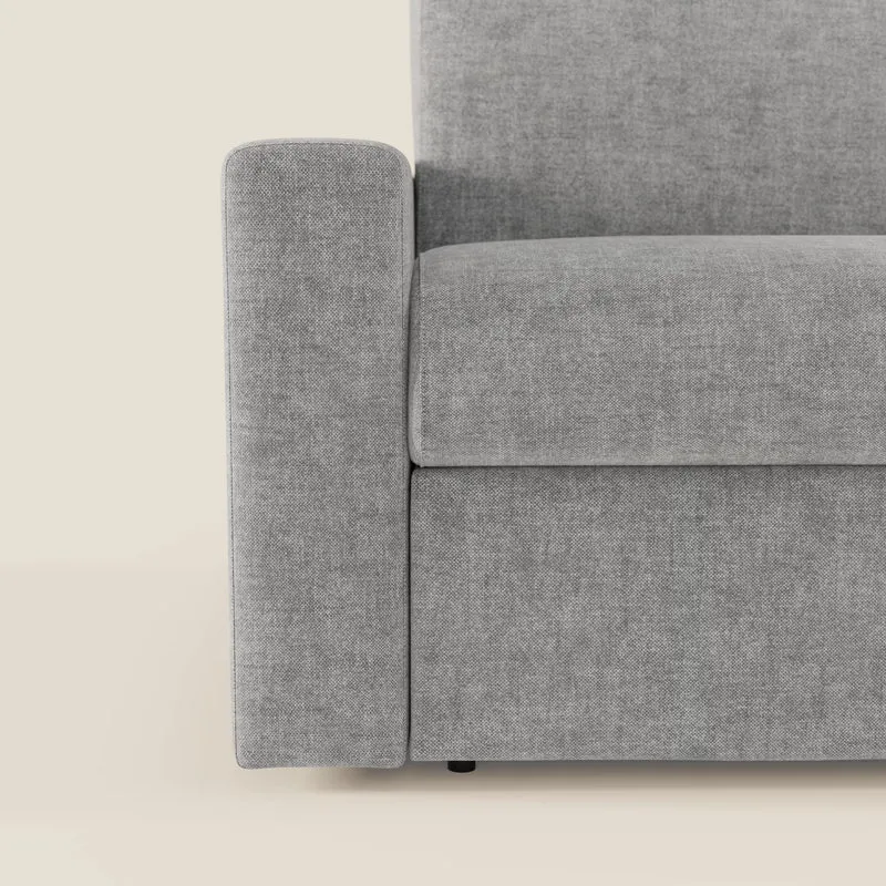 Diomede Canapé convertible en velours easy clean, déhoussable - design moderne et confort en T35 gris