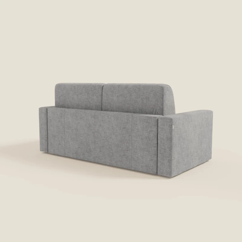 Diomede Canapé convertible en velours easy clean, déhoussable - design moderne et confort en T35 gris