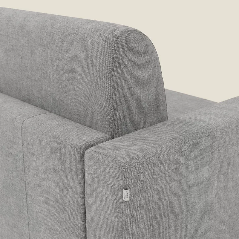 Diomede Canapé convertible en velours easy clean, déhoussable - design moderne et confort en T35 gris