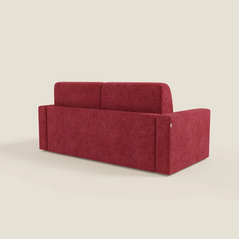 Diomede Canapé convertible en velours easy clean, déhoussable - design moderne et confort en T35 rouge