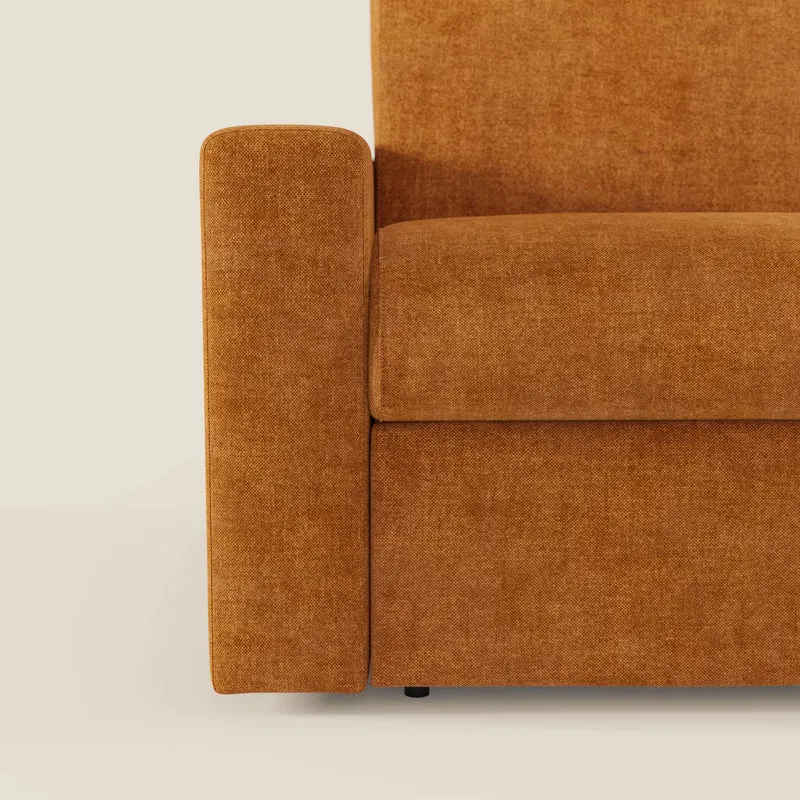Diomede Canapé convertible en velours easy clean, déhoussable - design moderne et confort en T35 orange