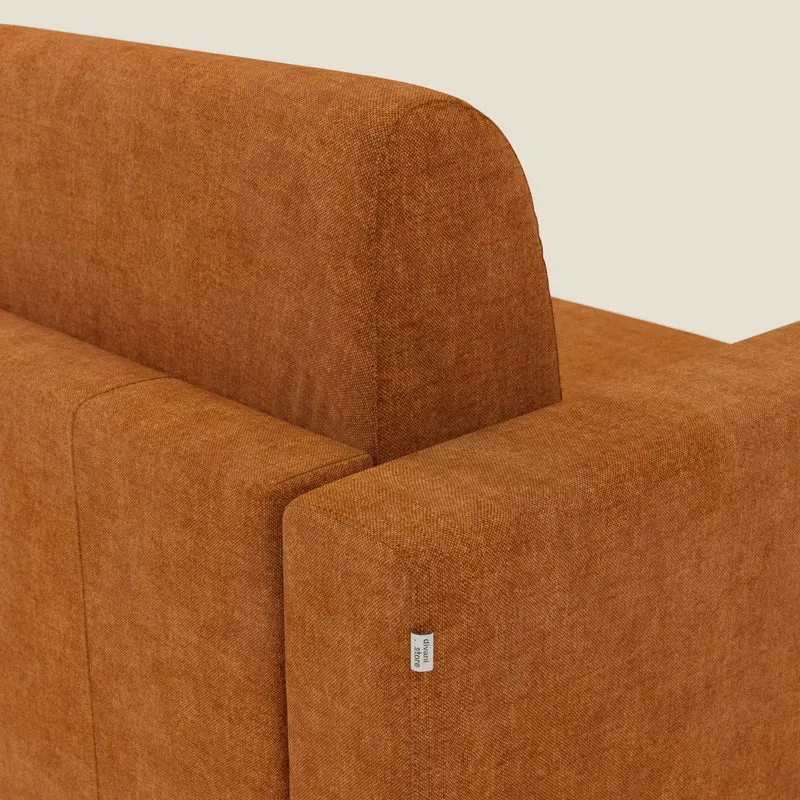Diomede Canapé convertible en velours easy clean, déhoussable - design moderne et confort en T35 orange