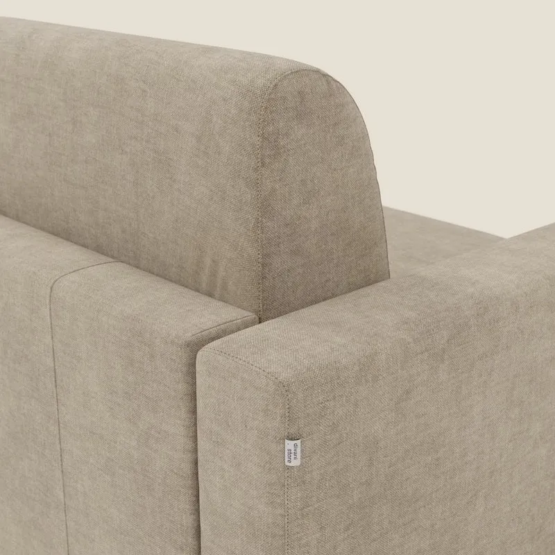 Diomede Canapé convertible en velours easy clean, déhoussable - design moderne et confort en T35 beige