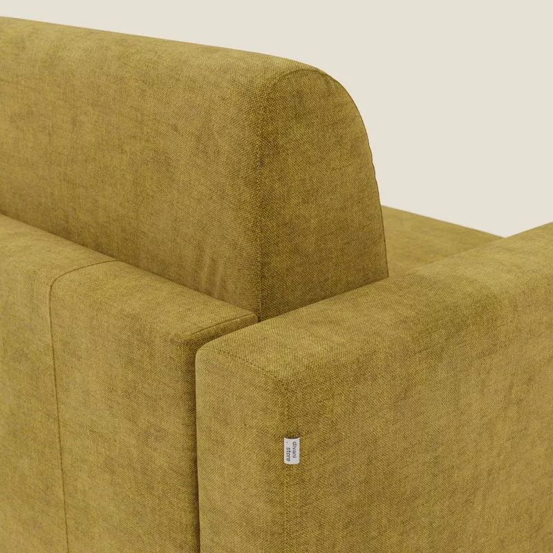 Diomede Canapé convertible en velours easy clean, déhoussable - design moderne et confort en T35 jaune