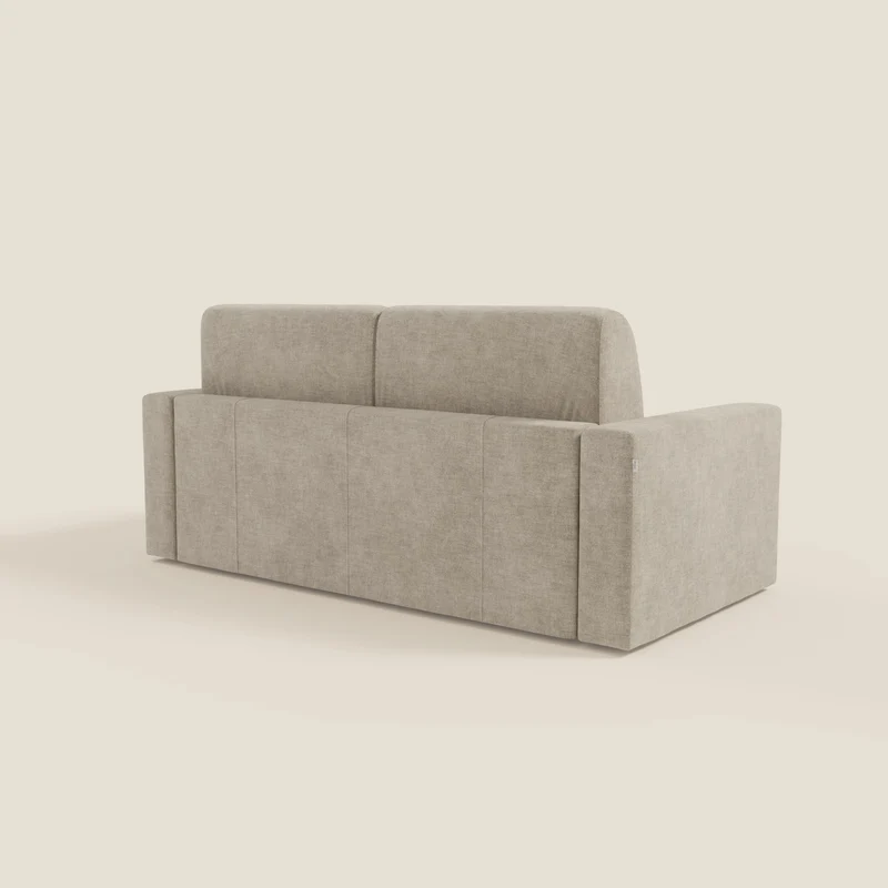 Diomede Canapé convertible en velours easy clean, déhoussable - design moderne et confort en T35 crème