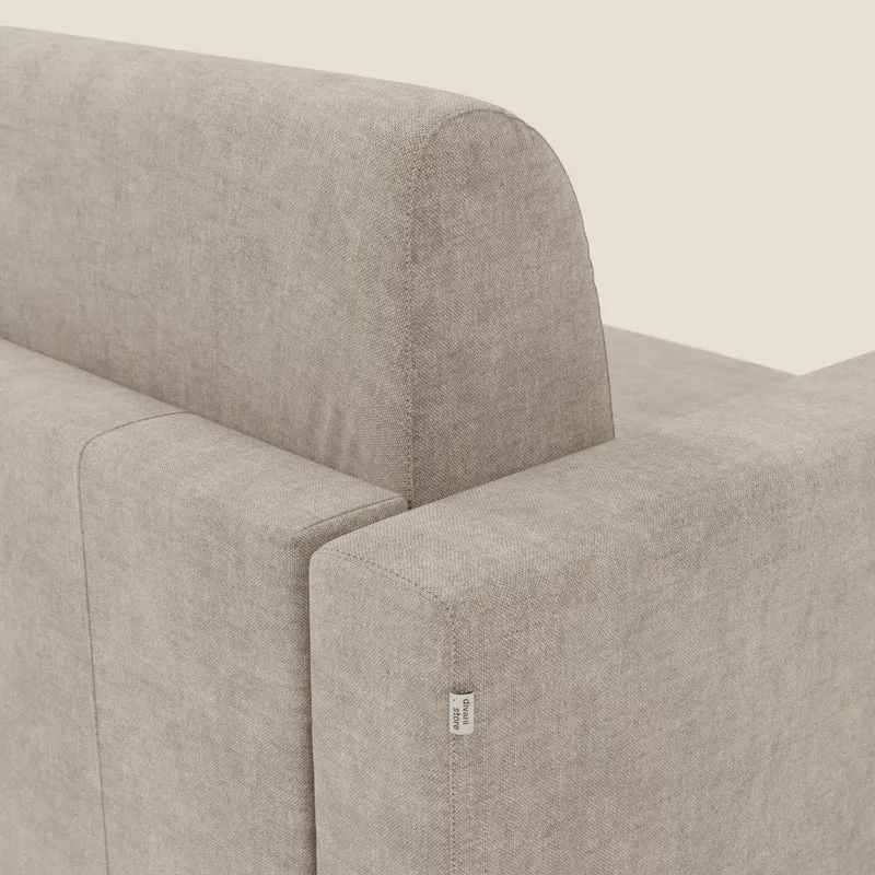 Diomede Canapé convertible en velours easy clean, déhoussable - design moderne et confort en T35 crème