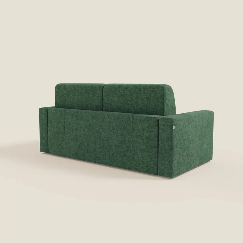 Diomede Canapé convertible en velours easy clean, déhoussable - design moderne et confort en T35 vert