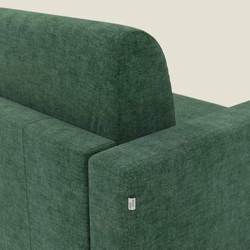 Diomede Canapé convertible en velours easy clean, déhoussable - design moderne et confort en T35 vert