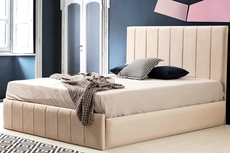 Cadre De Lit NATURA BEIGE - Velours
