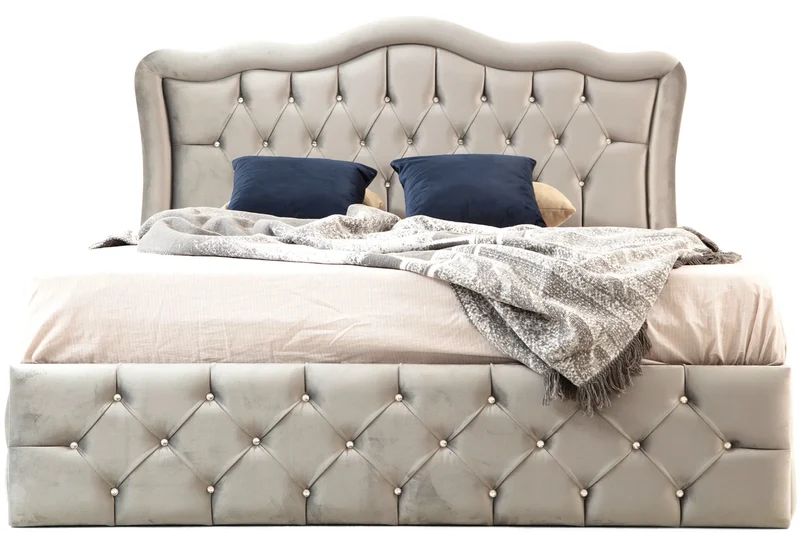 Cadre De Lit VENISE GRIS - Velours