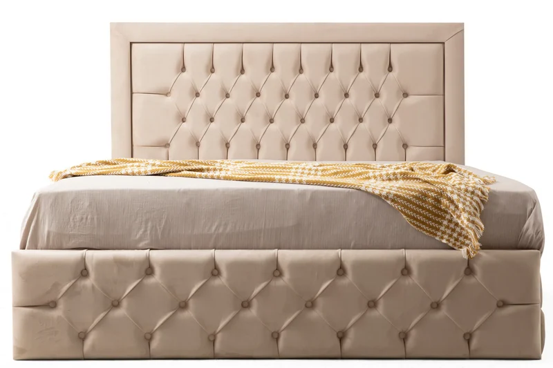 Cadre De Lit ROMA BEIGE - Velours