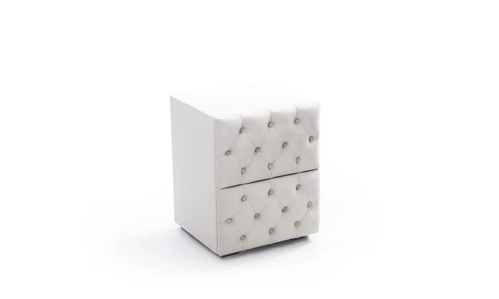 Chevet Capitonné BLANC CASSÉ - Velours