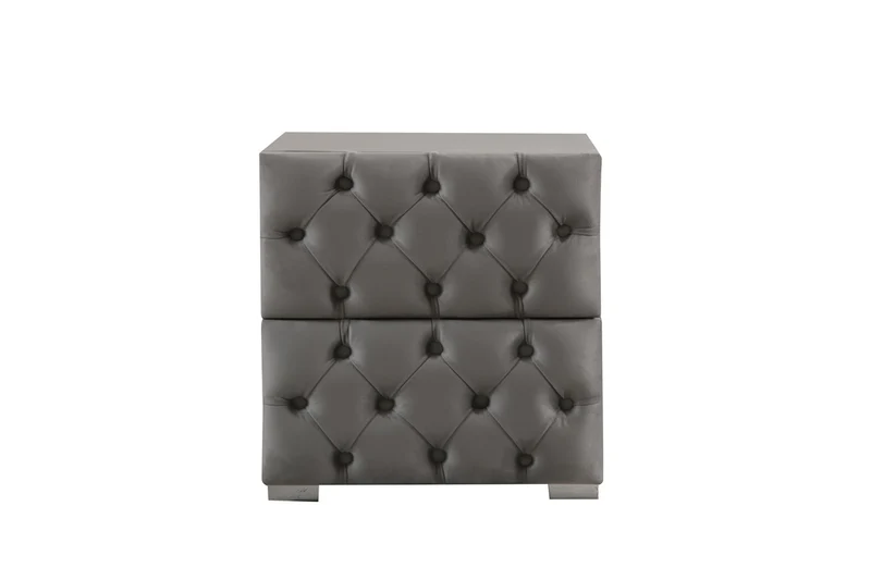 Chevet Capitonné GRIS - Velours