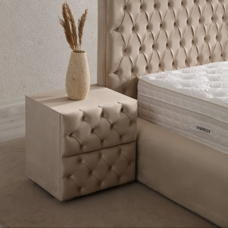 Chevet Capitonné BEIGE - Velours