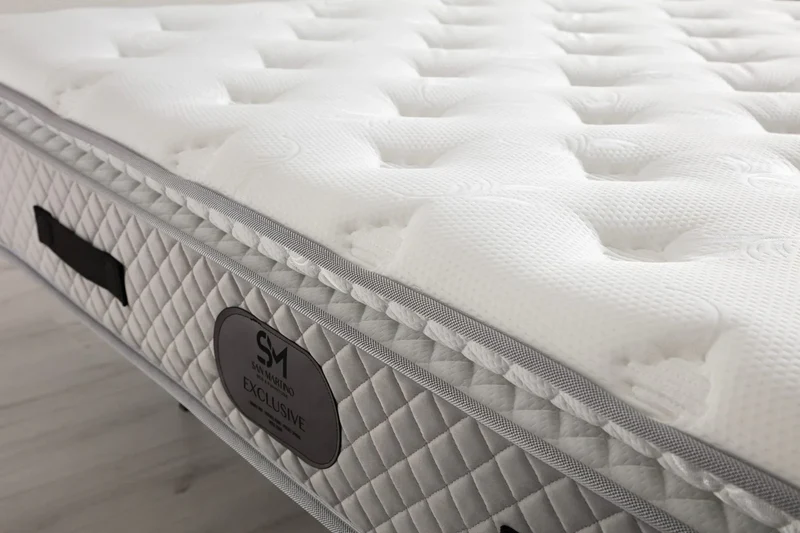 Matelas Ressort Ensachés SM Exclusive Gris - 32 cm Surmatelas Intégré