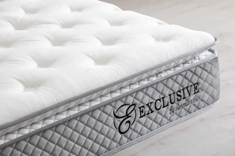 Matelas Ressort Ensachés SM Exclusive Gris - 32 cm Surmatelas Intégré
