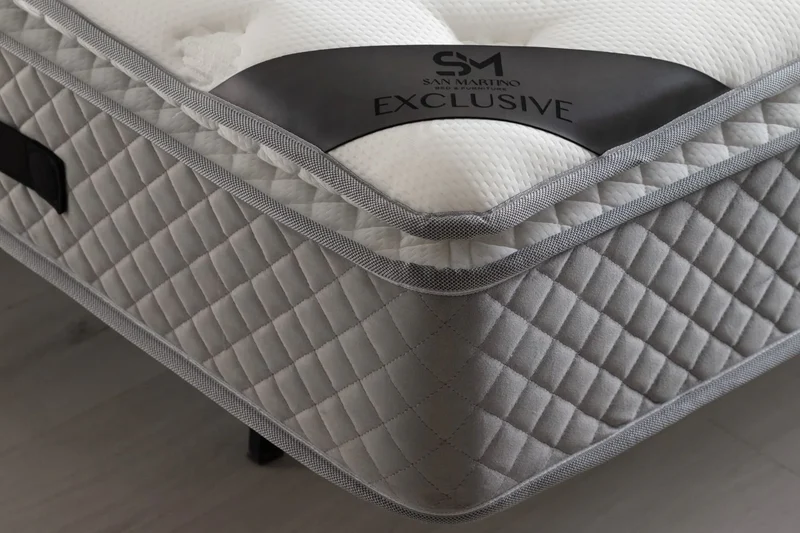 Matelas Ressort Ensachés SM Exclusive Gris - 32 cm Surmatelas Intégré