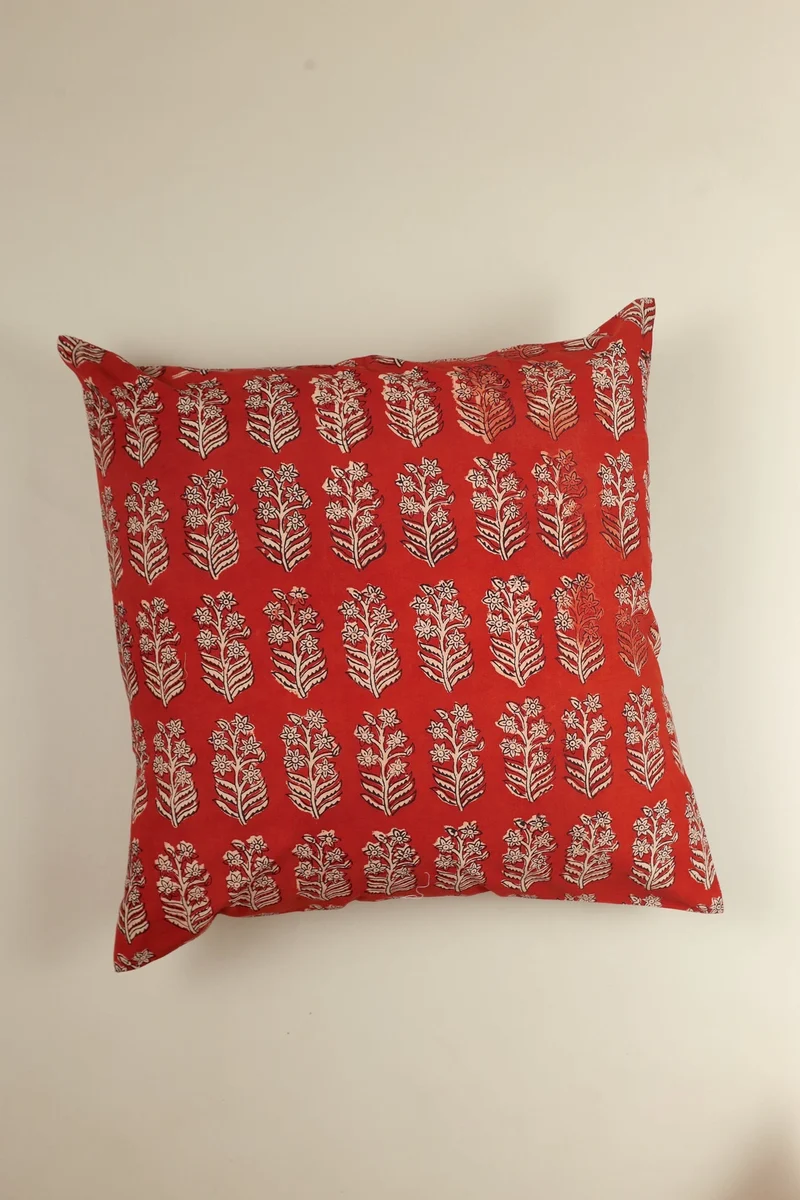 Ember Bloom Cotton Pillow
