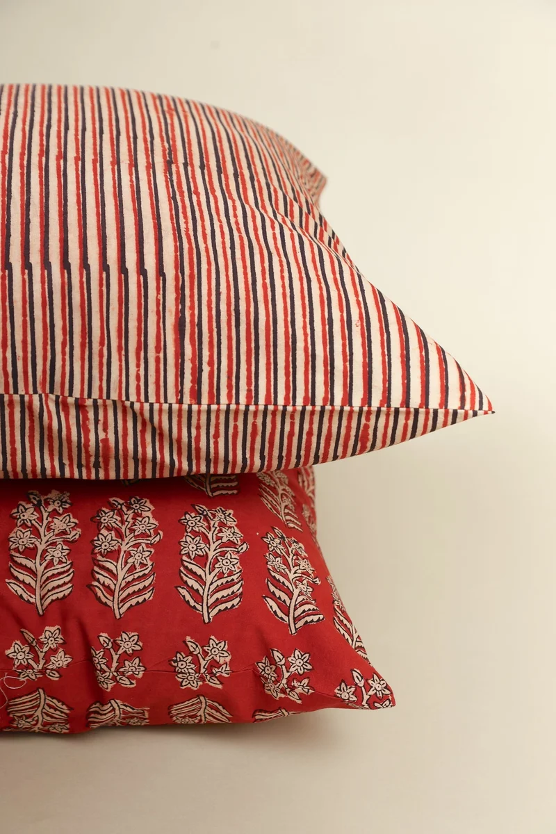 Ember Bloom Cotton Pillow