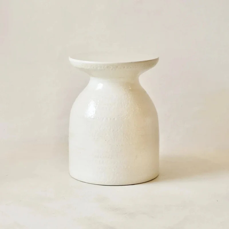 Table d'appoint en céramique Crème