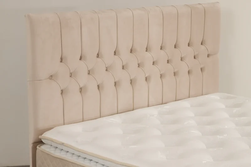 Lit Coffre CAPI BEIGE - Velours