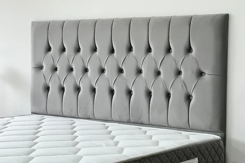 Lit Coffre CAPI GRIS - Velours