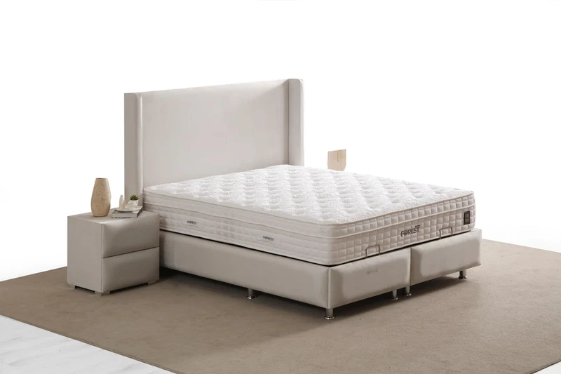 Lit Coffre COCO BLANC CASSÉ - Velours